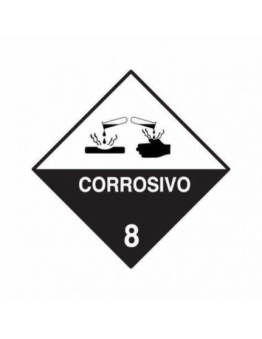 Rombo Corrosivo 25x25 Sustancias Peligrosas
