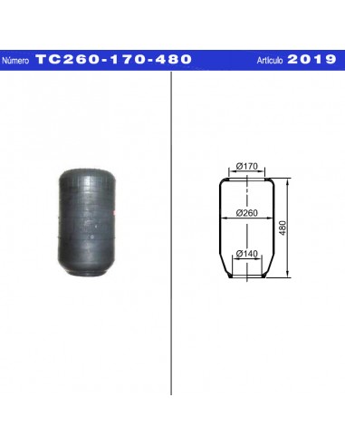 Tc260-170-480 Vejiga Pulmon Camara Tc-260-170-480 (fuelle)