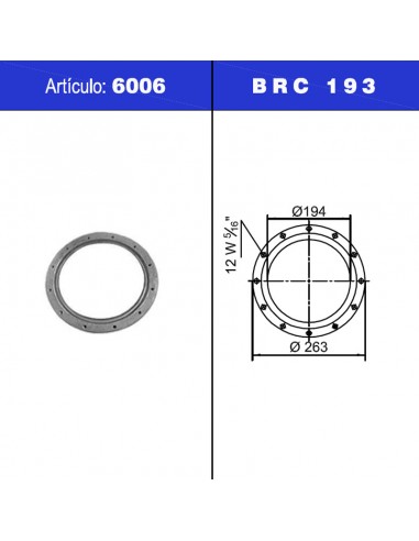 Brc193 Brida Para 2c210-300 Aluminio 12 Agujeros Roscados